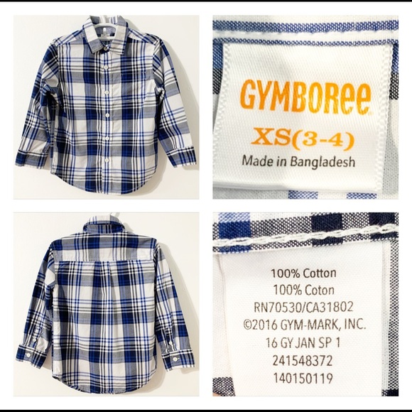Gymboree and Carter’s Bundle of Three Plaid / Checked Button Down Shirts Size 4 - Picture 4 of 8
